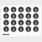 Hipster Skully Ronde Sticker (Vel)