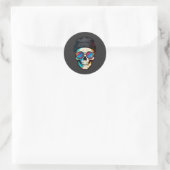 Hipster Skully Ronde Sticker (Tas)