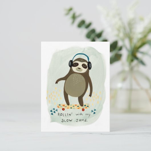 Hipster-sleuf | Rollin' met mijn trage Jams Briefkaart (Staand voorkant)