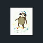 Hipster-sleuf | Rollin' met mijn trage Jams Canvas Afdruk<br><div class="desc">Deze afdruk van de waterverf is uitgerust met een skaterslank met zijn jam | Door June Erica Vess</div>