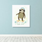 Hipster-sleuf | Rollin' met mijn trage Jams Canvas Afdruk (Insitu (Houten vloer))