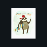 Hipster-sleuf | Vertraag uw rol Canvas Afdruk<br><div class="desc">Deze afdruk van waterverf is voorzien van een skaterslank en een schattige frase | Door Erica Vess van juni. Afbeelding-ID: 109333D</div>