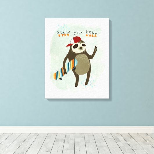 Hipster-sleuf | Vertraag uw rol Canvas Afdruk (Insitu (Houten vloer))