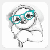 Hipster-sleuf Vierkante Sticker (Voorkant)