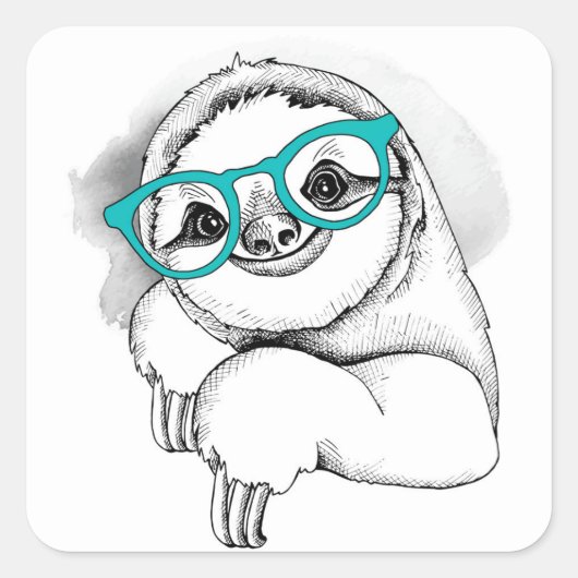 Hipster-sleuf Vierkante Sticker (Voorkant)