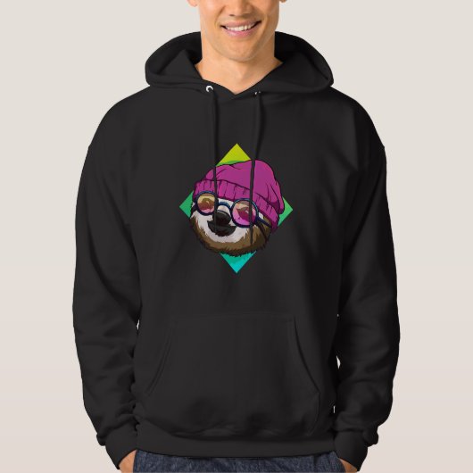 Hipster Sloth Cute Sloths Ideeën Hoodie (Voorkant)