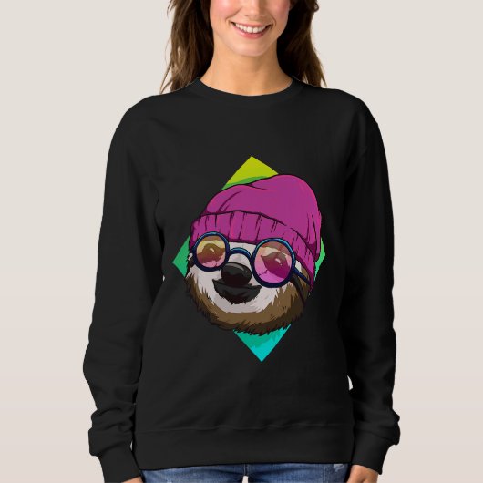 Hipster Sloth Cute Sloths Ideeën Trui (Voorkant)