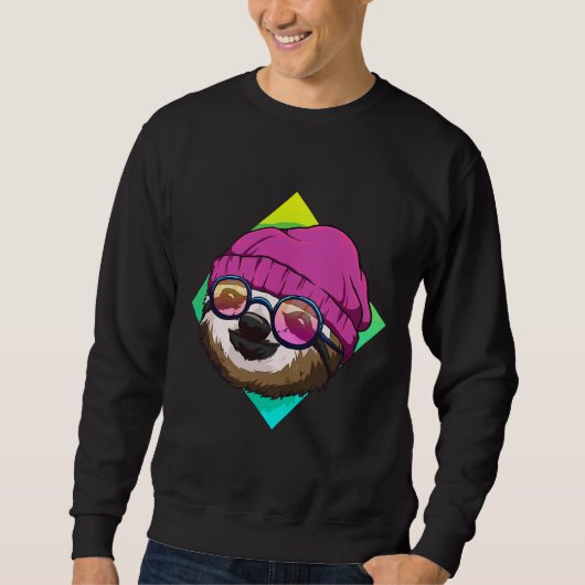 Hipster Sloth Cute Sloths Ideeën Trui (Voorkant)