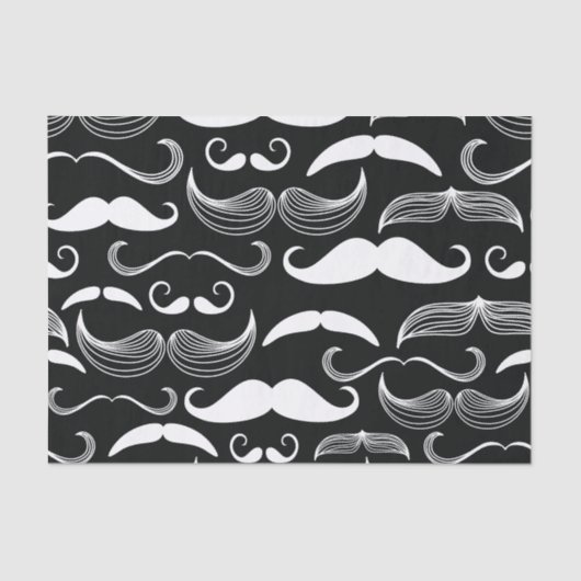 Hipster snor patroon tissuepapier (Voorkant)