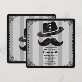 Hipster Snorhaar Hoed Bril Verjaardagsfeestje Kaart