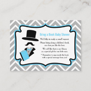 Hipster Snorhaar Jongen Baby Shower Boek Verzoek Informatiekaartje