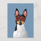 Hipster Speelgoed Fox Terrier Briefkaart voor Hond (Voorkant)