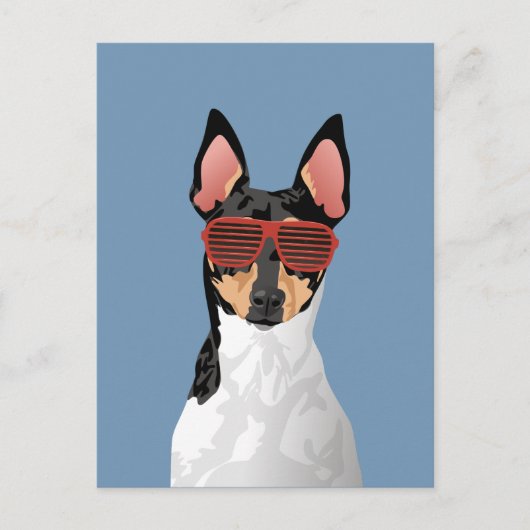 Hipster Speelgoed Fox Terrier Briefkaart voor Hond (Voorkant)