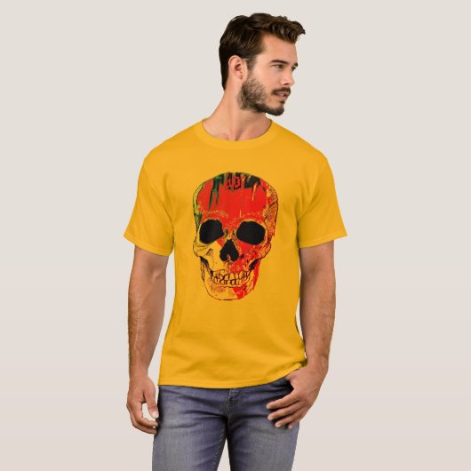 Hipster Spooky Bloody Skull Halloween Shirt (Voorkant volledig)