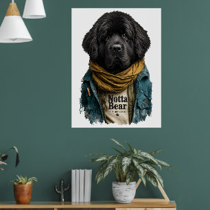 Hipster Stedelijke Newf – Notta Bear Stijl Poster