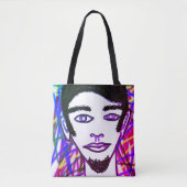 Hipster Steve Funky Cool Bright Graffiti Tote Bag (Voorkant)