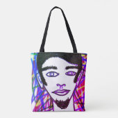 Hipster Steve Funky Cool Bright Graffiti Tote Bag (Achterkant)