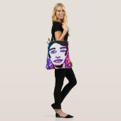 Hipster Steve Funky Cool Bright Graffiti Tote Bag (Op model)