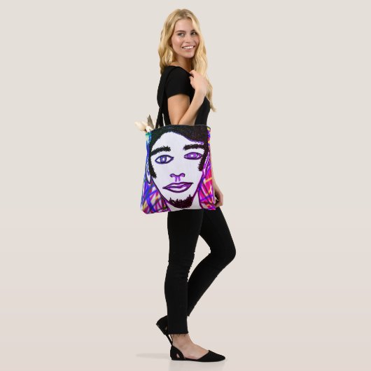 Hipster Steve Funky Cool Bright Graffiti Tote Bag (Op model)