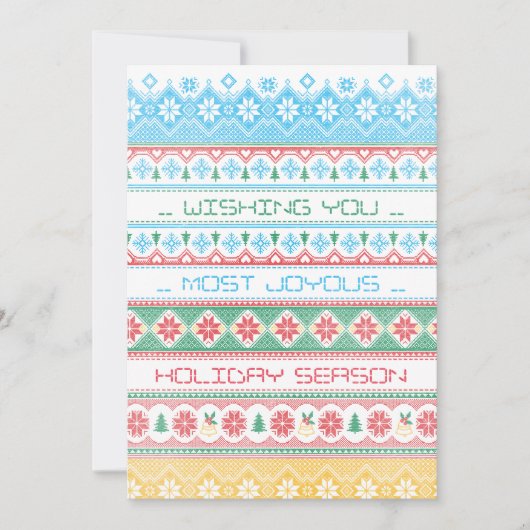 Hipster Stitch Feestdagenkaart (Voorkant)