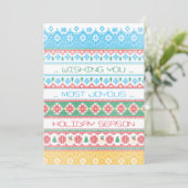 Hipster Stitch Feestdagenkaart (Staand voorkant)