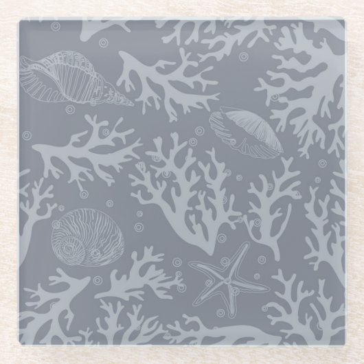 Hipster Style Coral Reef Glazen Onderzetter (Voorkant)