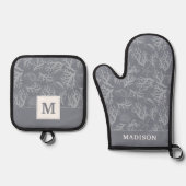 Hipster Style Coral Reef Ovenwant & Pannenlap Set (Voorkant)