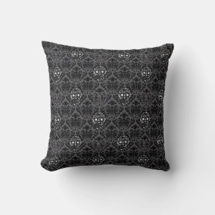Hipster suiker SKULL BAROQUE patroon zwart Kussen