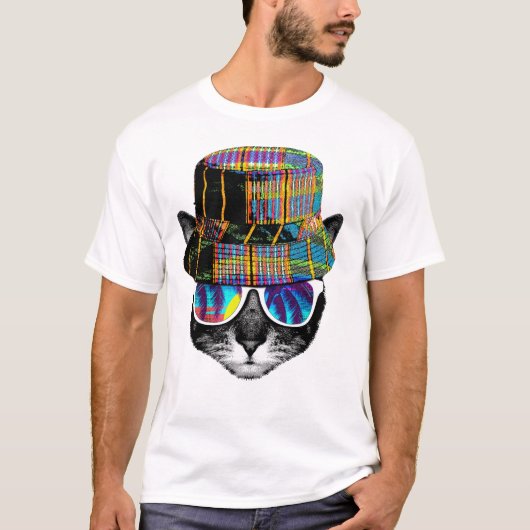 Hipster summer cat t-shirt (Voorkant)