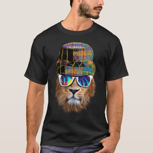 Hipster summer lion t-shirt (Voorkant)