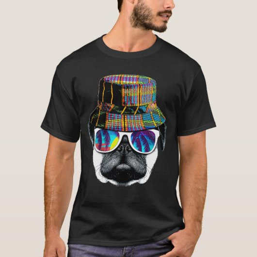 Hipster summer pug t-shirt (Voorkant)