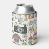 Hipster swag: handgetekende doodle set blikjeskoeler (Blikje Voorkant)