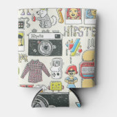 Hipster swag: handgetekende doodle set blikjeskoeler (Voorkant)