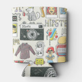 Hipster swag: handgetekende doodle set blikjeskoeler (Achterkant)