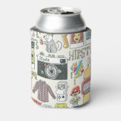 Hipster swag: handgetekende doodle set blikjeskoeler (Blikje Achterkant)