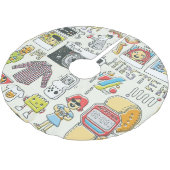 Hipster swag: handgetekende doodle set kerstboom rok (Gekanteld)