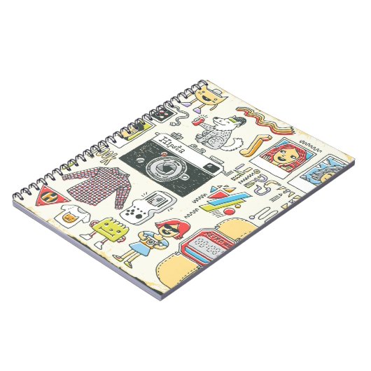 Hipster swag: handgetekende doodle set notitieboek (Linkerzijde)