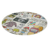 Hipster swag: handgetekende doodle set snijplank (Hoek)