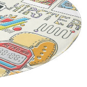 Hipster swag: handgetekende doodle set snijplank (Hoek)