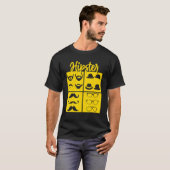 Hipster Symbolen Pipe Smoker Mustache Glasses Bow  T-shirt (Voorkant volledig)