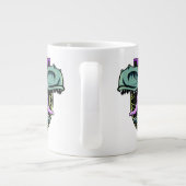 Hipster T-Rex aangepaste monogram jumbo mok (Achterkant)