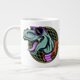 Hipster T-Rex aangepaste monogram jumbo mok