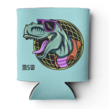 Hipster T-Rex aangepaste monogram koelbox