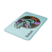 Hipster T-Rex aangepaste naam & kleurbadmatten Badmat (Gekanteld)