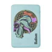 Hipster T-Rex aangepaste naam & kleurbadmatten Badmat (Voorkant Verticaal)