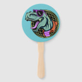 Hipster T-Rex aangepaste tekst hand fan set Handwaaier (Voorkant)