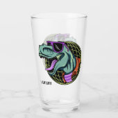 Hipster T-Rex, op maat gemaakt glas (Achterkant)