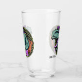 Hipster T-Rex, op maat gemaakt glas (Rechts)