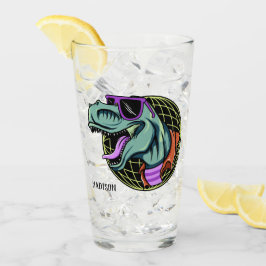 Hipster T-Rex, op maat gemaakt glas