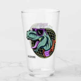 Hipster T-Rex, op maat gemaakt glas